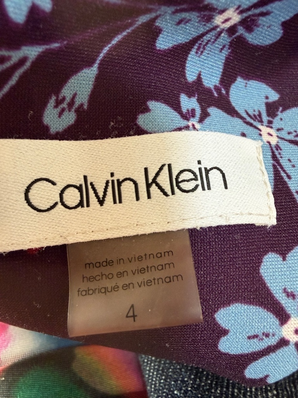 Calvin Klein purple floral sleeveless sheath dress - Picture 7 of 7